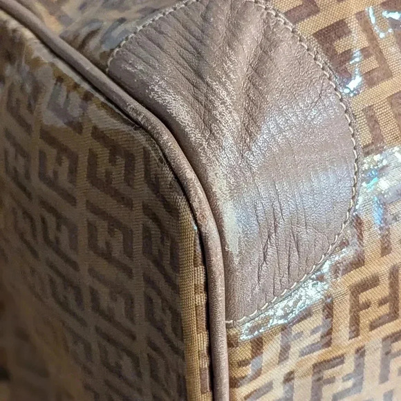 Authentic FENDI Boston Bag in Brown Zucca Coated Canvas - Picture 8 of 14